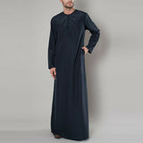 Men's Thobe Abaya Zipper Shirt Long Sleeve