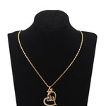 Arabic Women Gold Color Allah Charm Pendant Chain Necklace