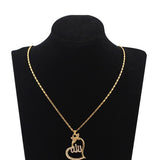 Arabic Women Gold Color Allah Charm Pendant Chain Necklace