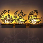 Wooden Eid Mubarak Ramadan Ornament Muslim Islamic Gift DIY Home Party Decor