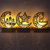 Wooden Eid Mubarak Ramadan Ornament Muslim Islamic Gift DIY Home Party Decor