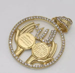 Stainless Steel Gold Tone Ayatul KURSI Allah Pendant  Al Qalam pendant