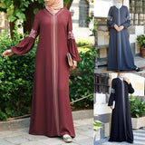 Women Fashion Dress Kaftan Abaya Long Sleeve Maxi Dress