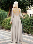 Women's Kaftan Abaya Golden Print Islamic Muslim Party Dress