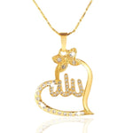 Arabic Women Gold Color Allah Charm Pendant Chain Necklace